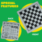 3-In-1 Vintage Giant Checkers, Tic, Tac, Toe, With Reversible Mat, 24 Chips, Family Board Game, Lawn Game, Bbq Party Favor, Indoor And Outdoor Activity For Kids And Adults