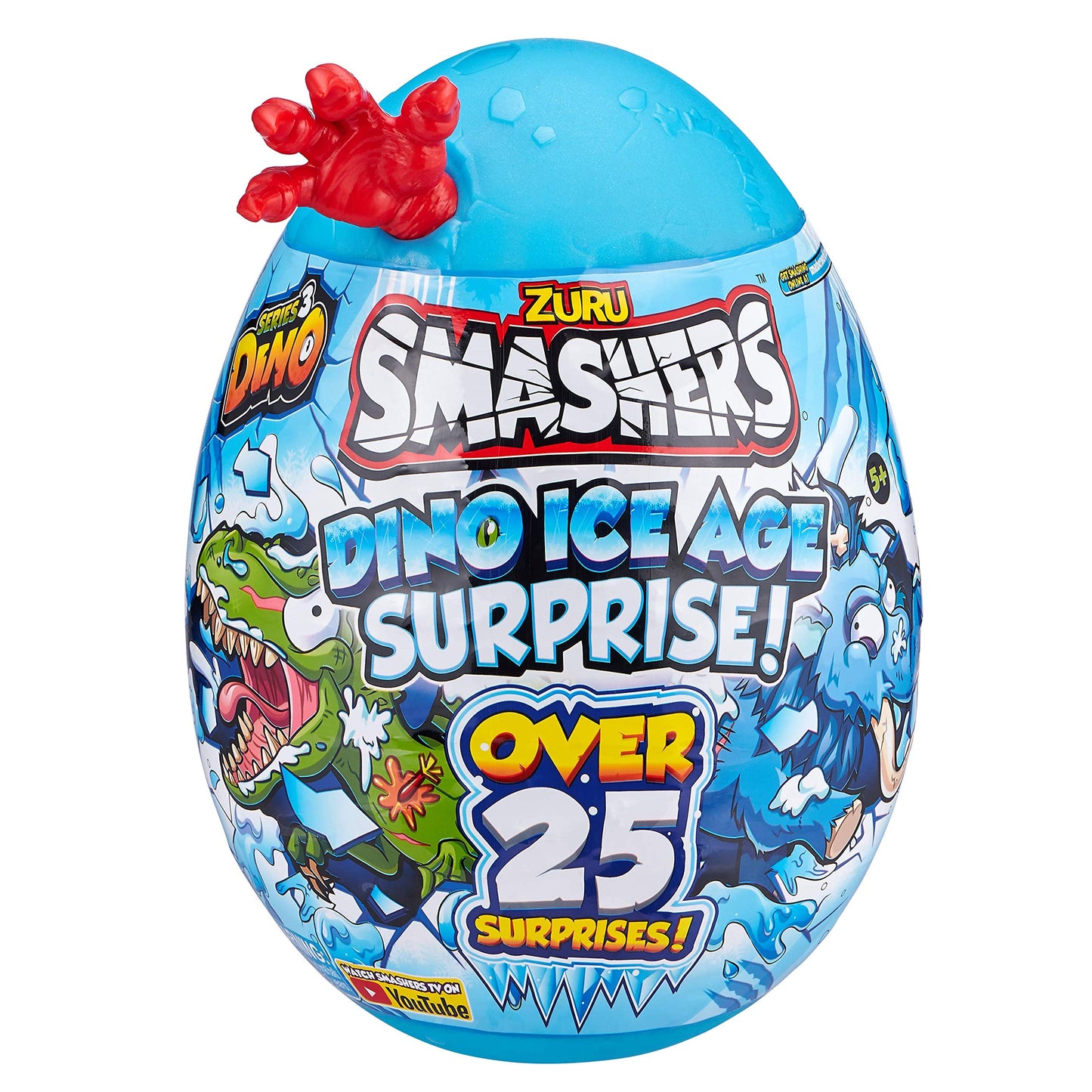 Smashers Dino Ice Age Mammoth Series 3 By Zuru Surprise Egg With Over 25 Surprises! - Slime, Dinosaur Toy, Collectibles, Toys For Boys And Kids, Blue