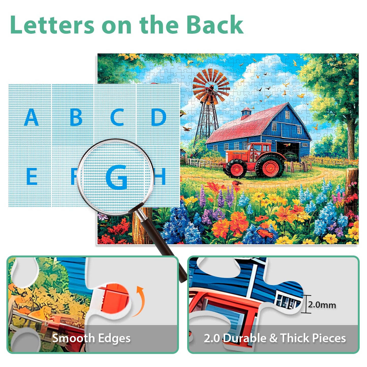 500 Pieces Puzzles For Adults, Colorful Spring Farm Puzzle For Adults Childern Seniors, Recycled Paper Bird Jigsaw Puzzle 500 Pi