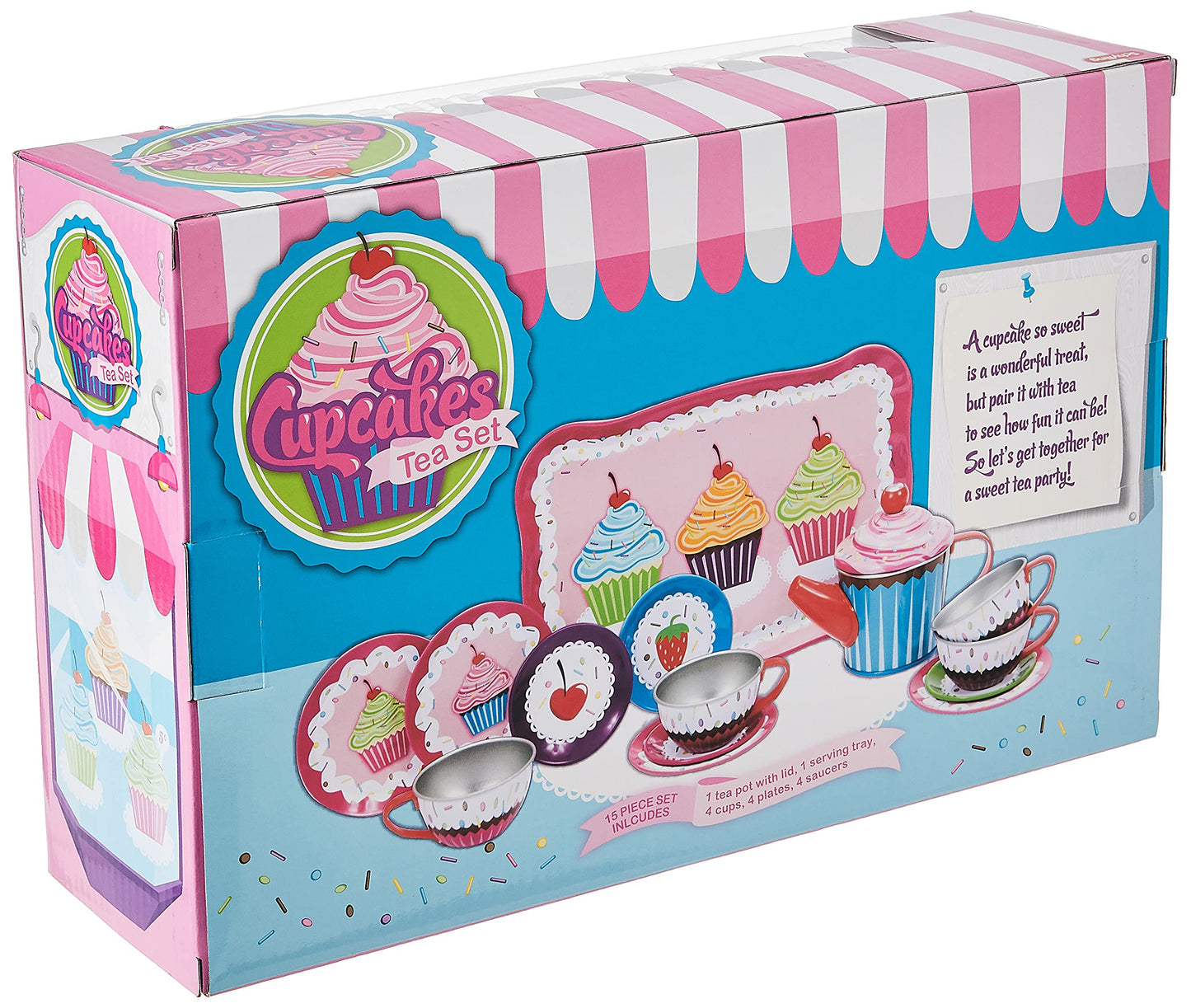 Schylling Cupcakes Tin Tea Set Multi-colored, Small