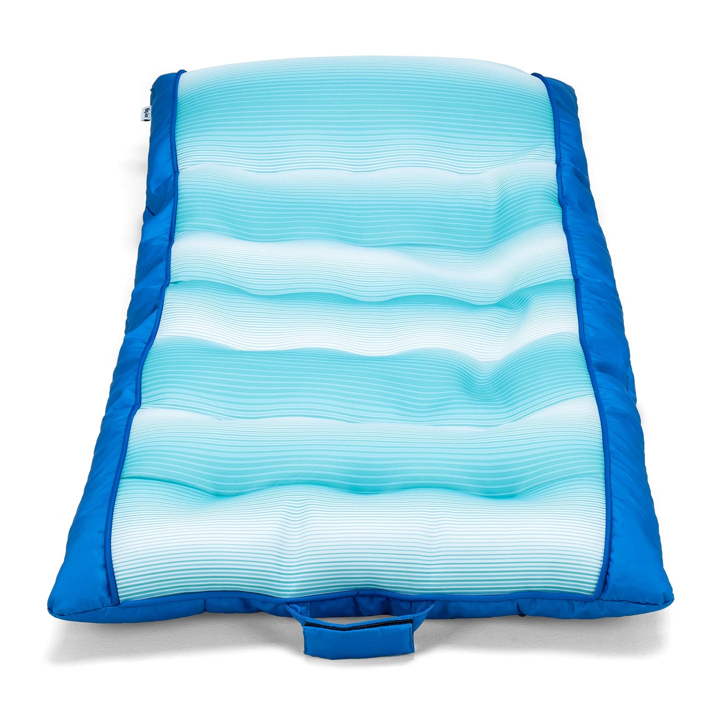Big Joe Kona No Inflation Needed Pool Lounger With Headrest, Fade Aqua Double Sided Mesh, Quick Draining Fabric, 5.5 Feet Big