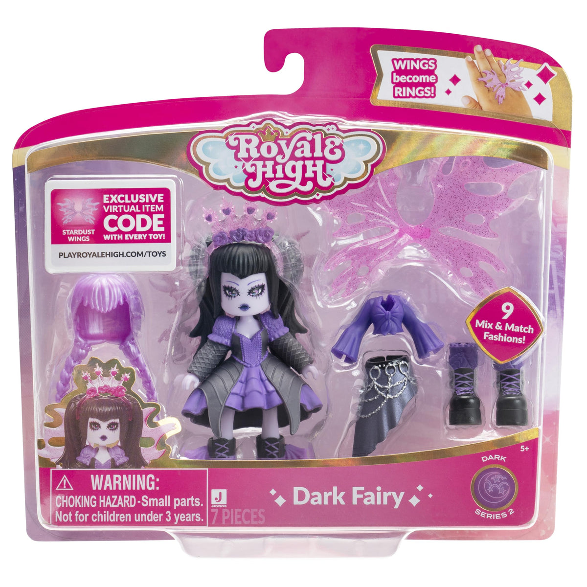 Royale High 3 Dark Fairy Fashion Doll  1 Figure with 9 Fashion Accessories  Virtual Item Code Included  Series 2  Ages 5+