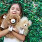 Realistic Soft And Cuddly Baby Alpaca Teddy Bear, Premium Stuffed Toy (9 Inches, Beige And White)