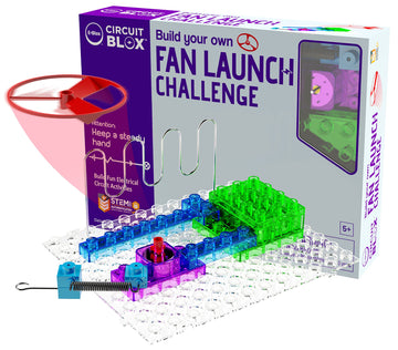 E-Blox Building Blocks Circuit Kit, Build Your Own Fan Launch Wire Maze Challenge, Steady Hand Wins, Friendly Competition, Ages 