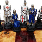 ALMA Medieval Times Knight Chess Men Set - Hand Painted Resin - Model HPL009 - Blue and White - No Board Included