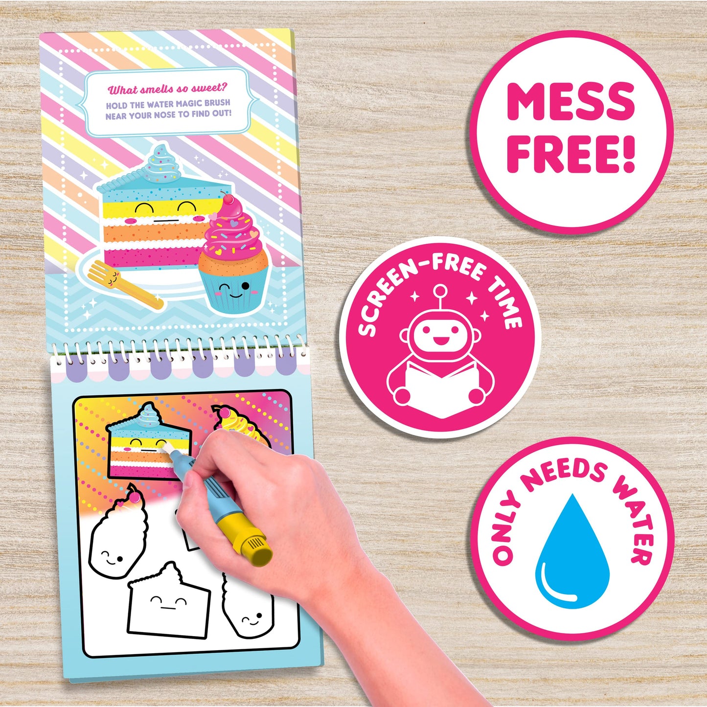 Water Magic - Scented Reusable Water Reveal Activity Books - No Mess, All Fun By Scentco (Bakery And Sweet Sparkle)