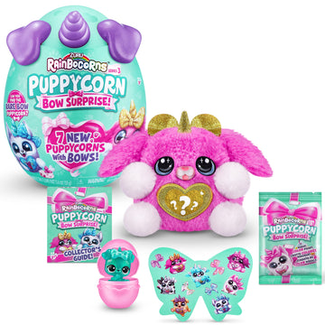 Rainbocorns Puppycorn Surprise Series 3 (Pink Karmo) By Zuru, Collectible Plush Stuffed Animal, Surprise Egg, Sticker Pack, Slime, Dog Plush, Ages 3+ For Girls, Children