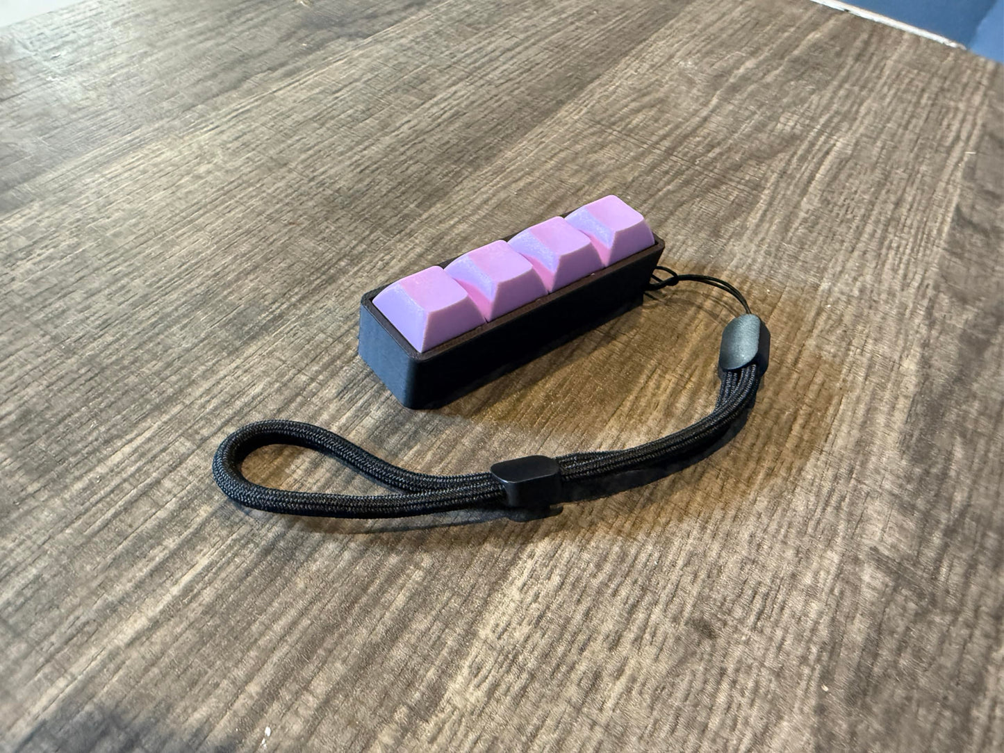 Four-Button Clicky Mechanical Switch Fidget Toy | Stim Toy, Stress Relief, Adhd (Black Base, Light Purple Keycaps)