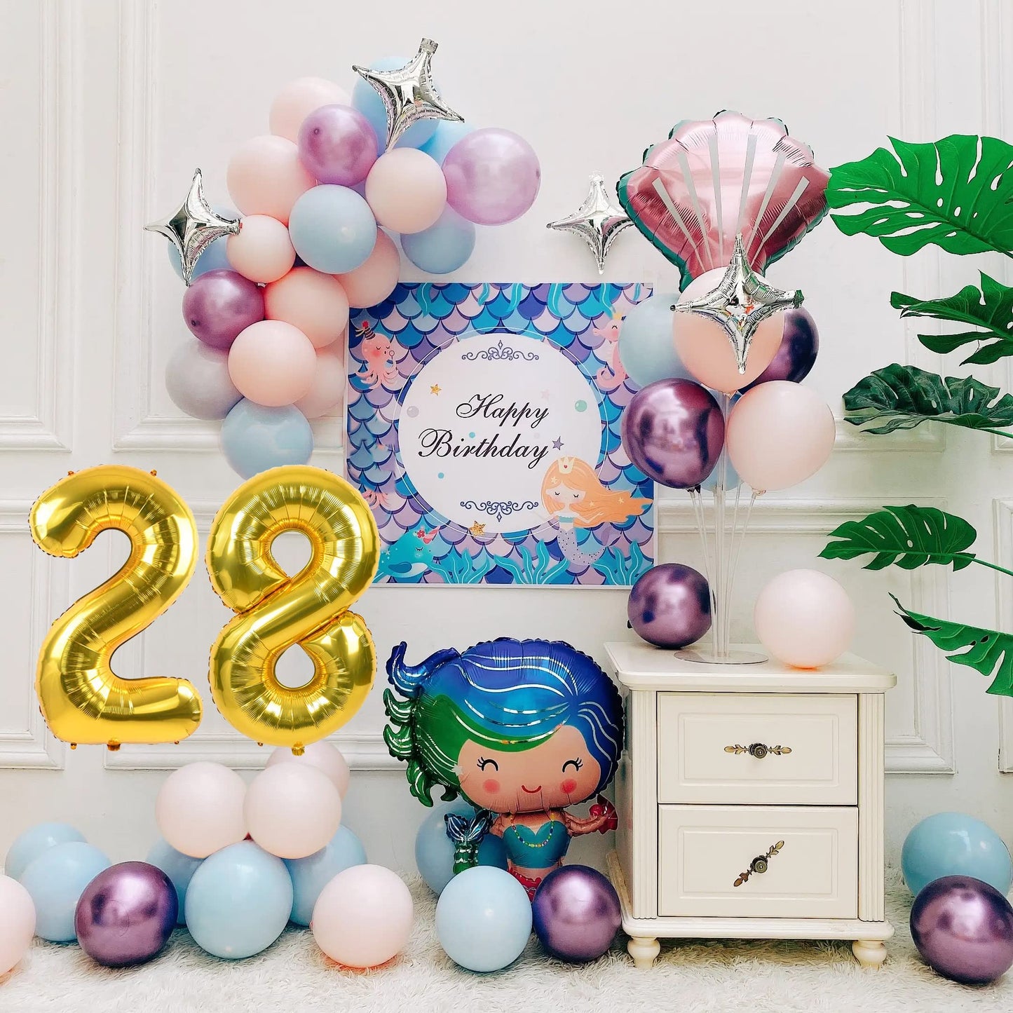 Smlpuame 40 Inch Number Balloon 0-9 Gold Large Number 28 Balloons,Digital Balloons For Birthday Party Celebration Decorations Su