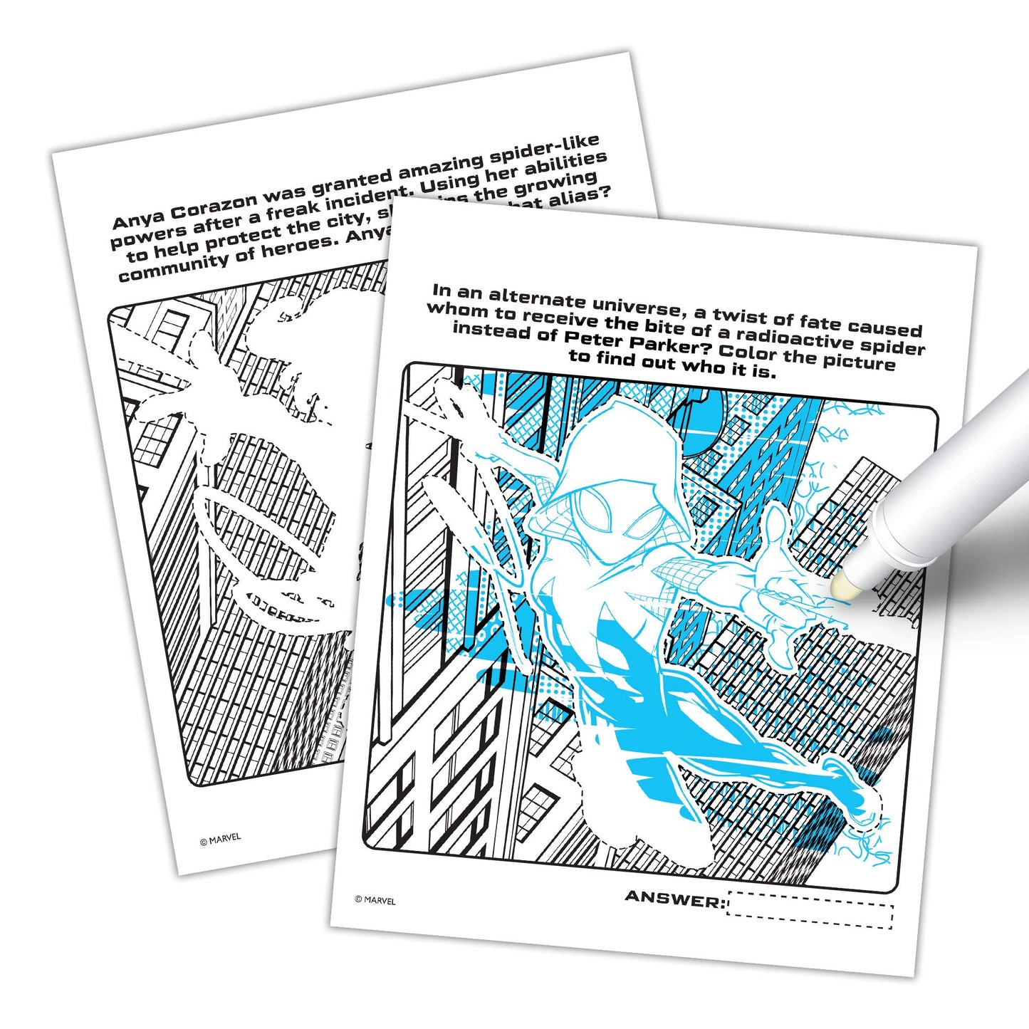 Marvel Spider-Man Imagine Ink Coloring Book, 20 Pages, Mess-Free Marker, Multicolor, Model 49928, One Size