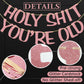 Holy Shit You'Re Old Banner Rose Gold Glitter For 30Th 40Th 50H 60Th 70Th 80Th 90Th Funny Birthday Banner Sign Bunting Party Decor Photo Booth Props (Rose Gold)