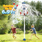 Skirfy Sprinkler Rocket Launcher Outdoor Water Toys for Kids, Rocket Design Water Powered Liftoff 9-16ft & Spin, Summer Garden L
