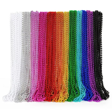 144Pcs Pride Accessories, Metallic Pride Lgbtq Beads Necklace Bulk, 6 Kinds Of Rainbow Beads Necklace Stuff, Gay Lesbian Pride N