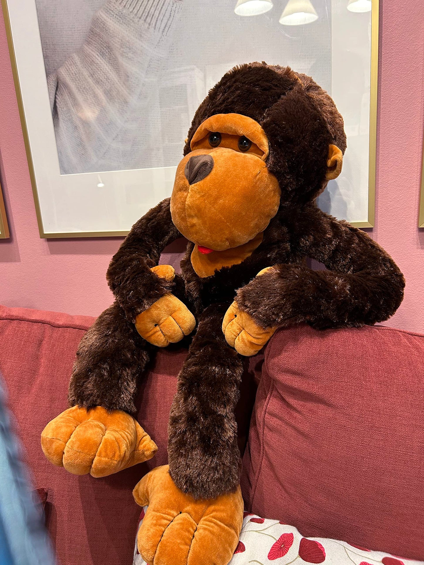 Qacksv Cute Monkey Plush, Giant Monkey Stuffed Animal