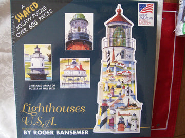 Great American Puzzle Factory Lighthouses Usa 600 Piece Puzzle