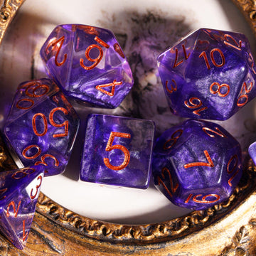 HDdais Polyhedral DND Dice Set 7PCS RPG D&D for MTG Dungeons and Dragons Role Playing Game and Other Tabletop Game(Purple)
