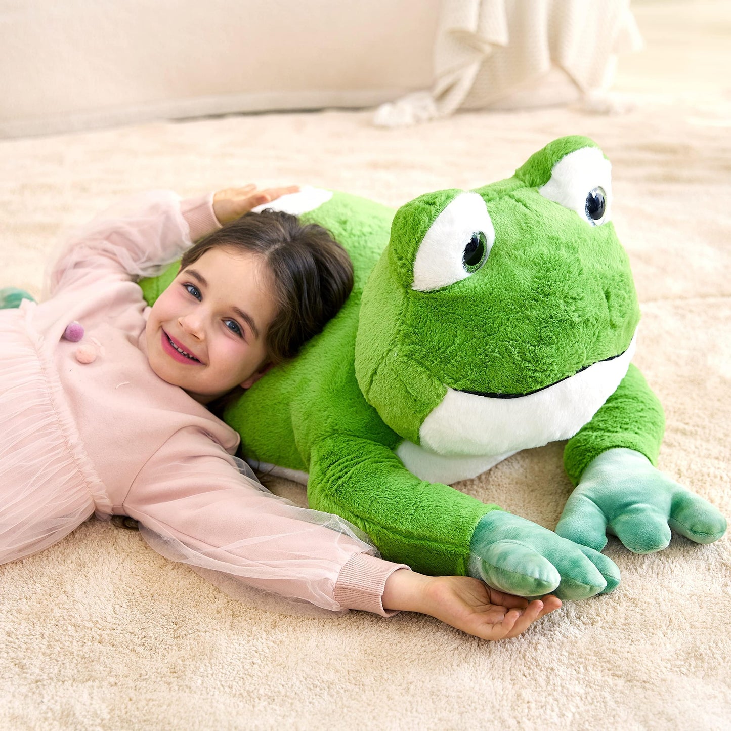 IKASA Giant Frog Stuffed Animal Plush Toy  30 Large Frogs Cute Plushie Toys for Kids Girls Boys