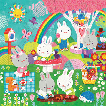 Mudpuppys Garden Bunnies 25 Piece Floor Puzzle, Features 25 Colorful, Oversized Pieces, Includes 6 Special Shaped Pieces of Ador