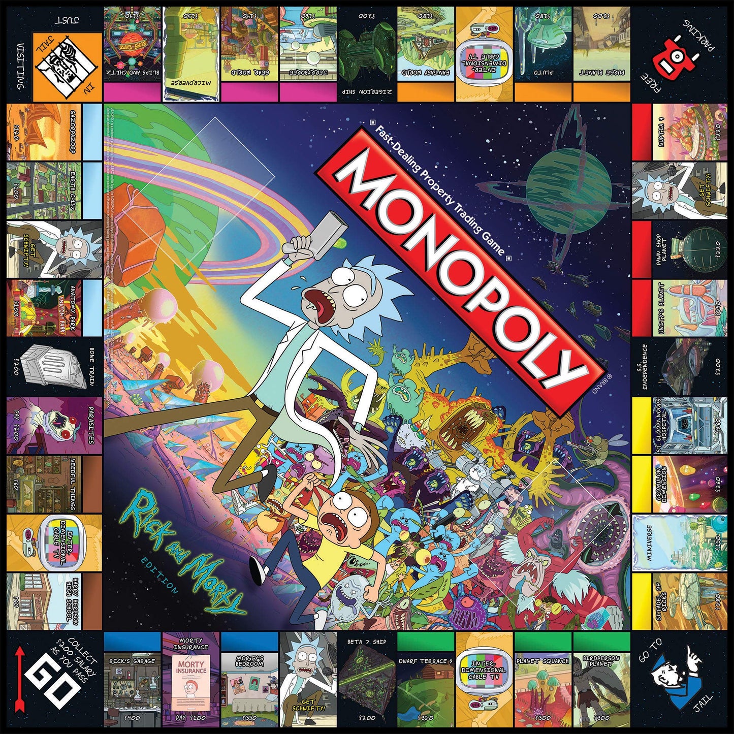 USAOPOLY Monopoly Rick and Morty Board Game | One Size | Multicolor | Model MN085-434 | Officially Licensed Merchandise