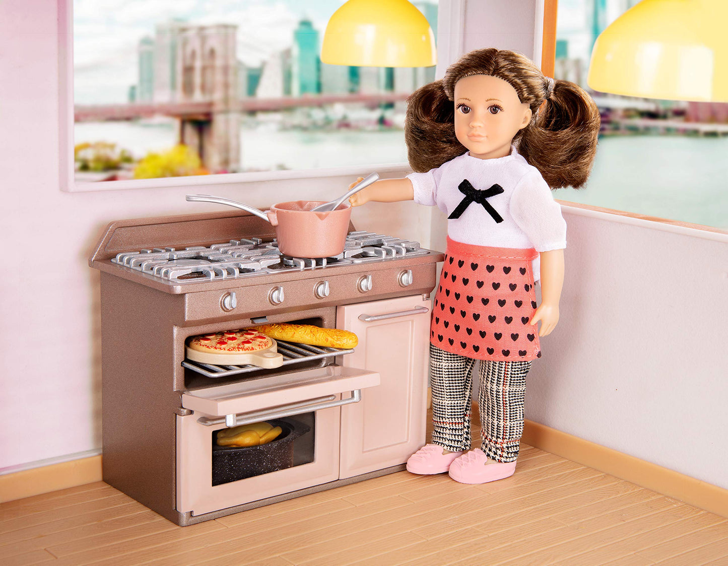 Lori Dolls – Cornelia'S Kitchen Set – Mini Doll & Kitchen Play Set – 6-Inch Doll & Cooking Accessories – Toy Oven, Stove & Play Food – Toys For Kids – 3 Years +