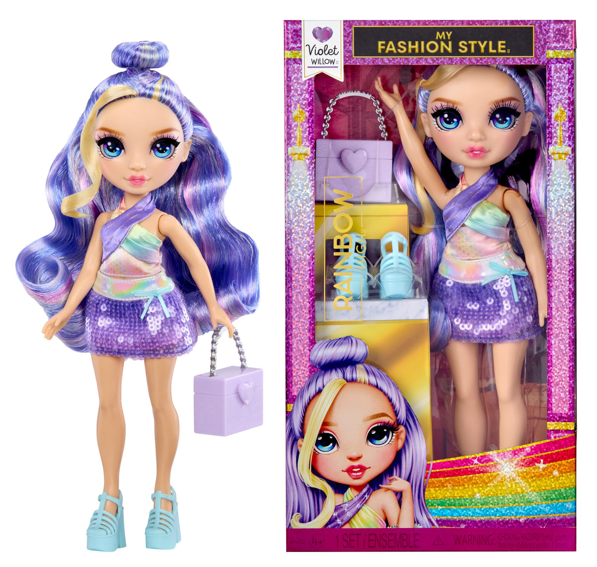 Rainbow High My Fashion Style Violet, Purple 11 Fashion Doll with Statement Outfit, Stylish Handbag, Great Toy Gift for Girls K