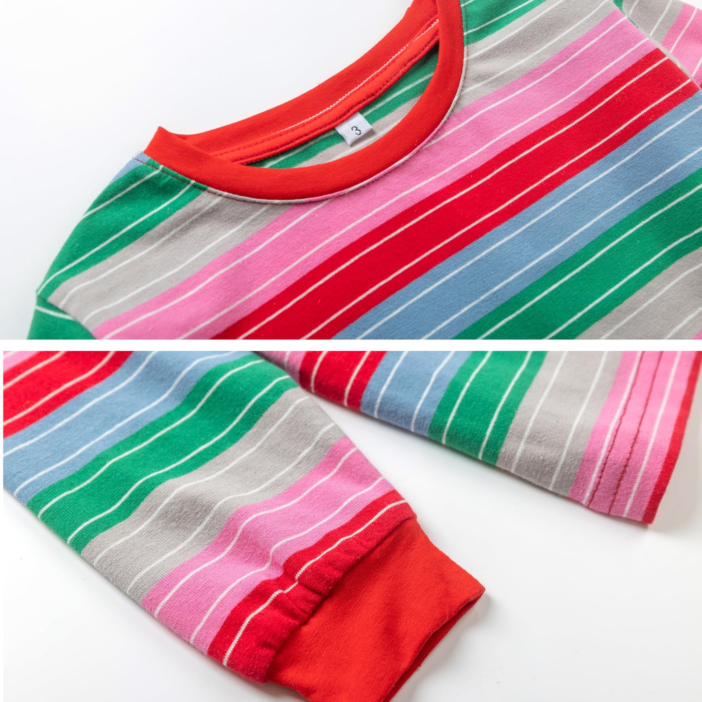 Tuoweey Halloween Costume For Kids Top Shirts,Baby Boys Girls Long Sleeve Cotton Rainbow Striped T-Shirts (B-Striped, 7-8 Years)