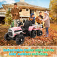 Hikole Ride on Tractor with Trailer, Kids Electric Tractor with Remote Control, Detachable Trailer, 11-LED Headlights, 30W Dual