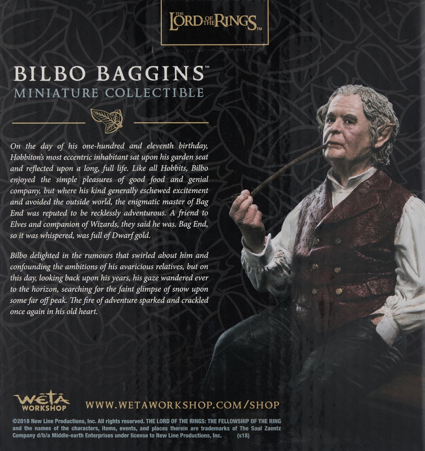 Weta Workshop Bilbo Baggins Premium Mini Statue - Gold Polystone - Model WETA860102640