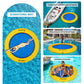 ACOMUZI 8FT Inflatable Water Hammock Float, Heavy Duty Pool Raft, Yellow Blue