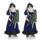 Hooded Santa With Frosted Pine Tree (Set Of 2)
