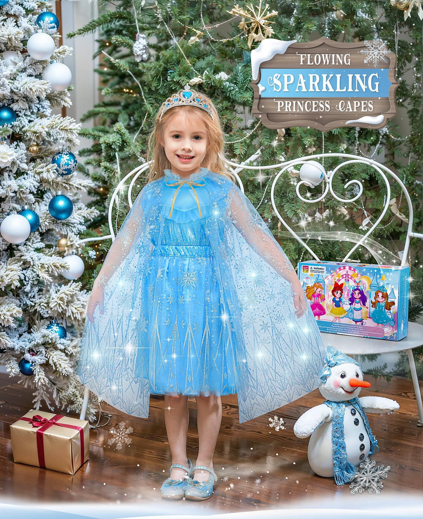 Jeowoqao Princess Dress Up Princess Dress For Girls, Dress Up Clothes Little Girl Princess Pretent Play Costume Christmas Birthday Gift For Toddler Girls Age 3 4 5 6 Years