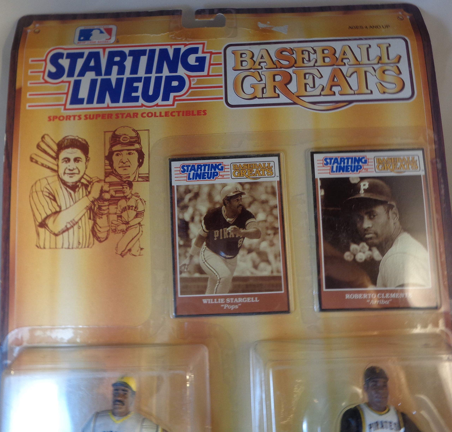 Starting Lineup Baseball Greats Figures - Willie Stargell & Roberto Clemente, Small, Plastic