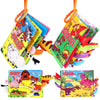 Vanmor 2 Pack Baby Cloth Books, High Contrast Sensory Crinkle Toys For 0-6 Months Infants, Soft Tummy Time Travel Essentials, Fo