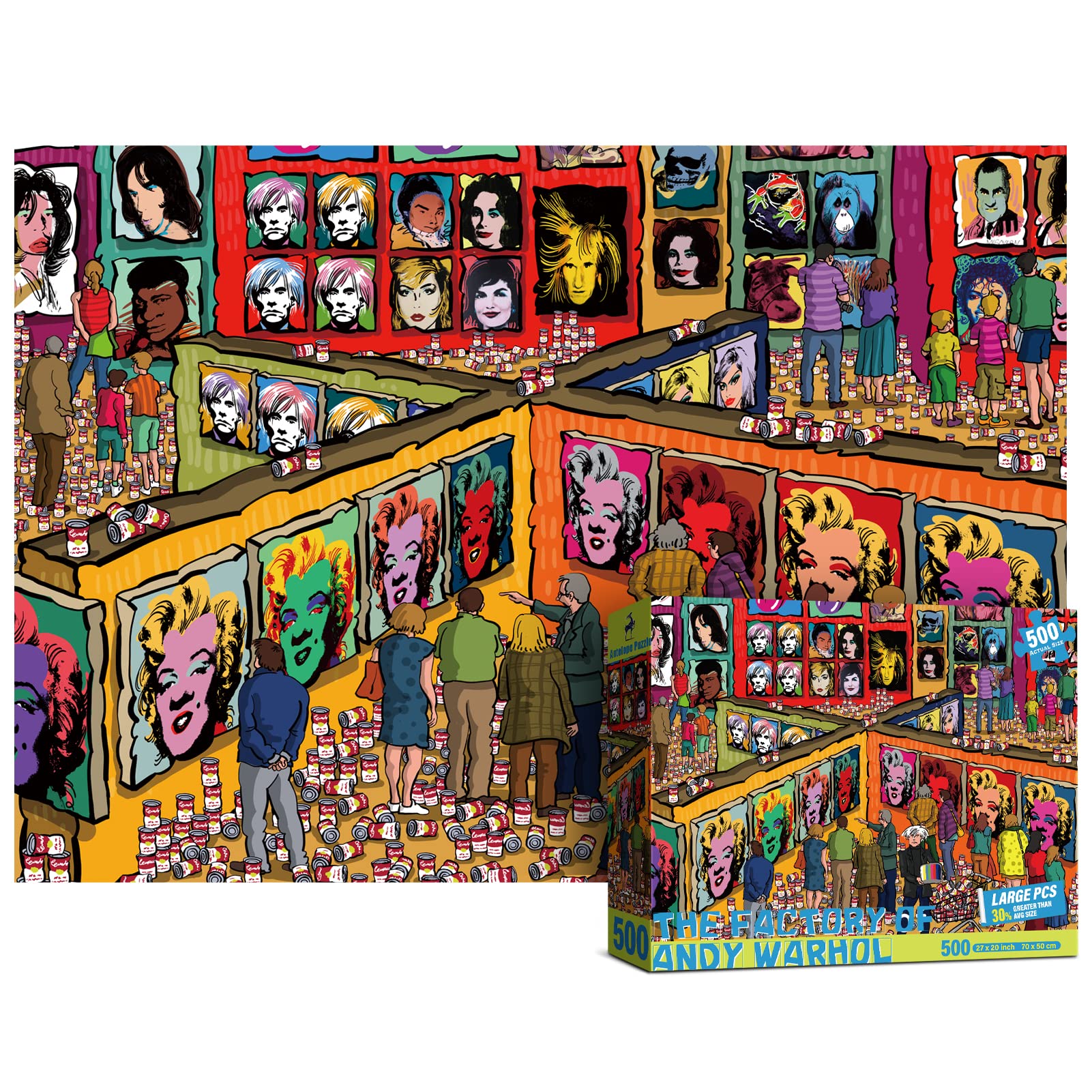 Antelope - 500 Piece Large Format Jigsaw Puzzle For Adults, Andy Warhol Jigsaw Puzzles 500 Pieces, Large Pieces, No Dust Puzzles
