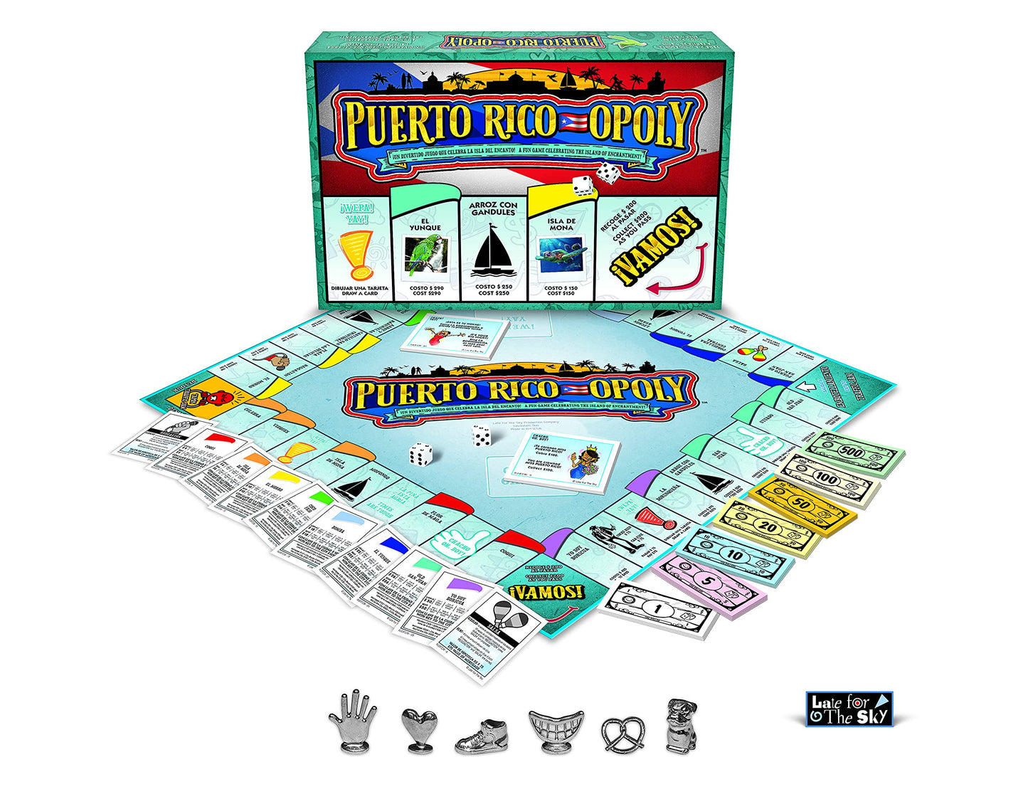 Late for the Sky Puerto RICO-OPOLY Board Game, Cardboard, Multi Color, Model PR