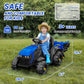 Elemara 24V 9Ah Ride On Tractor With Easy Detachable Trailer, 24V Ride On Toys For Big Kids, 400W Electric Vehicles Ride On Tractor Car With Shovel, All-Terrain Capability, For Ages 3+, Music, Blue