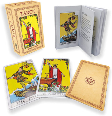 Bellmont Tarot Cards Deck With Guide Book, 78 Pcs Beautifully Illustrated Tarot Cards Set For Beginners And Experts, Classic Tra