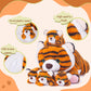 Earthsound Tiger Mom And Baby Stuffed Animal Mommy Plush Toy,16   Cute Small Mama Soft Toy With Mini Little Babies,Family Set Gi