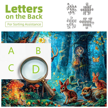 Forest Deer Jigsaw Puzzles For Adults Cute Animal 1000 Piece Puzzle For Adults With Letters On Back Challenging Family Puzzle Ga