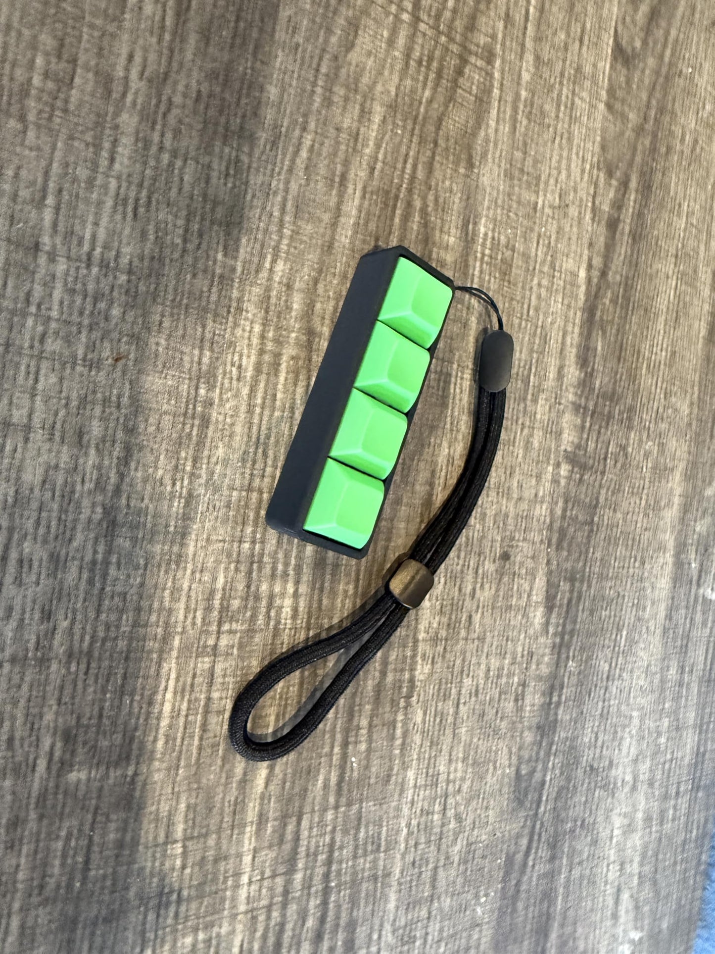 Four-Button Clicky Mechanical Switch Fidget Toy | Stim Toy, Stress Relief, Adhd (Black Base, Green Keycaps)