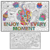 Huge Coloring Poster for Adults and Kids - Cupcakes Inspirational Giant Coloring Poster - Large Wall Coloring Page - Big Colorin