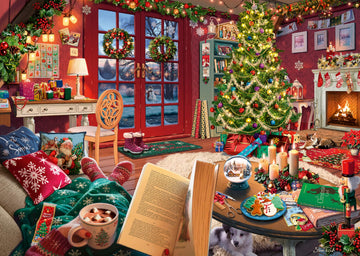 Ravensburger Cozy Christmas - 500 Piece Large Format Puzzle for Adults - Warm Holiday Gathering - Perfect for Winter Evenings