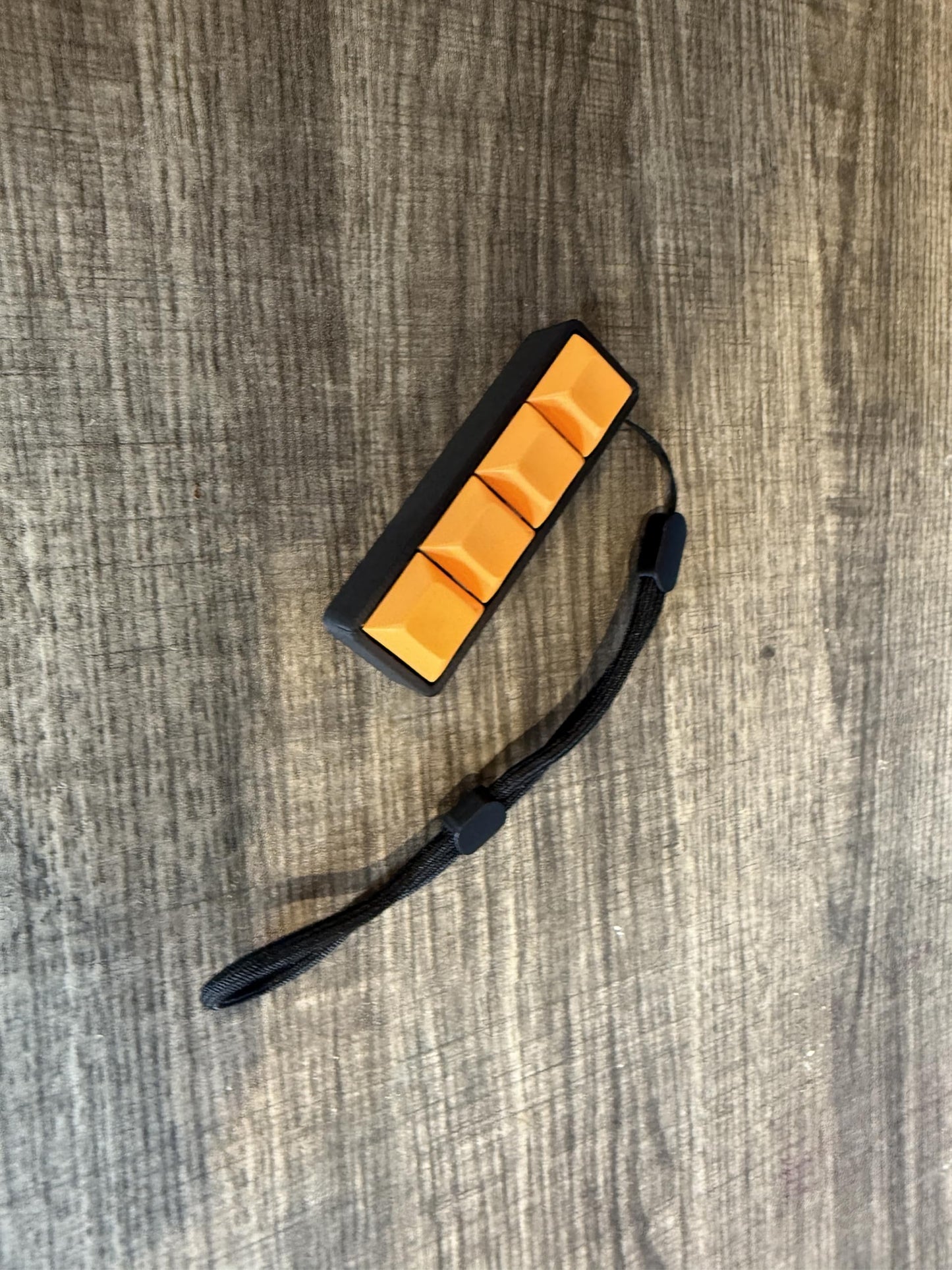 Four-Button Clicky Mechanical Switch Fidget Toy | Stim Toy, Stress Relief, Adhd (Black Base, Orange Keycaps)