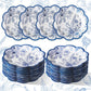 100 Pcs Blue Floral Paper Plates Disposable Dessert Plates Baby Bridal Shower Party Supplies Floral Dessert Plates Bulk Birthday