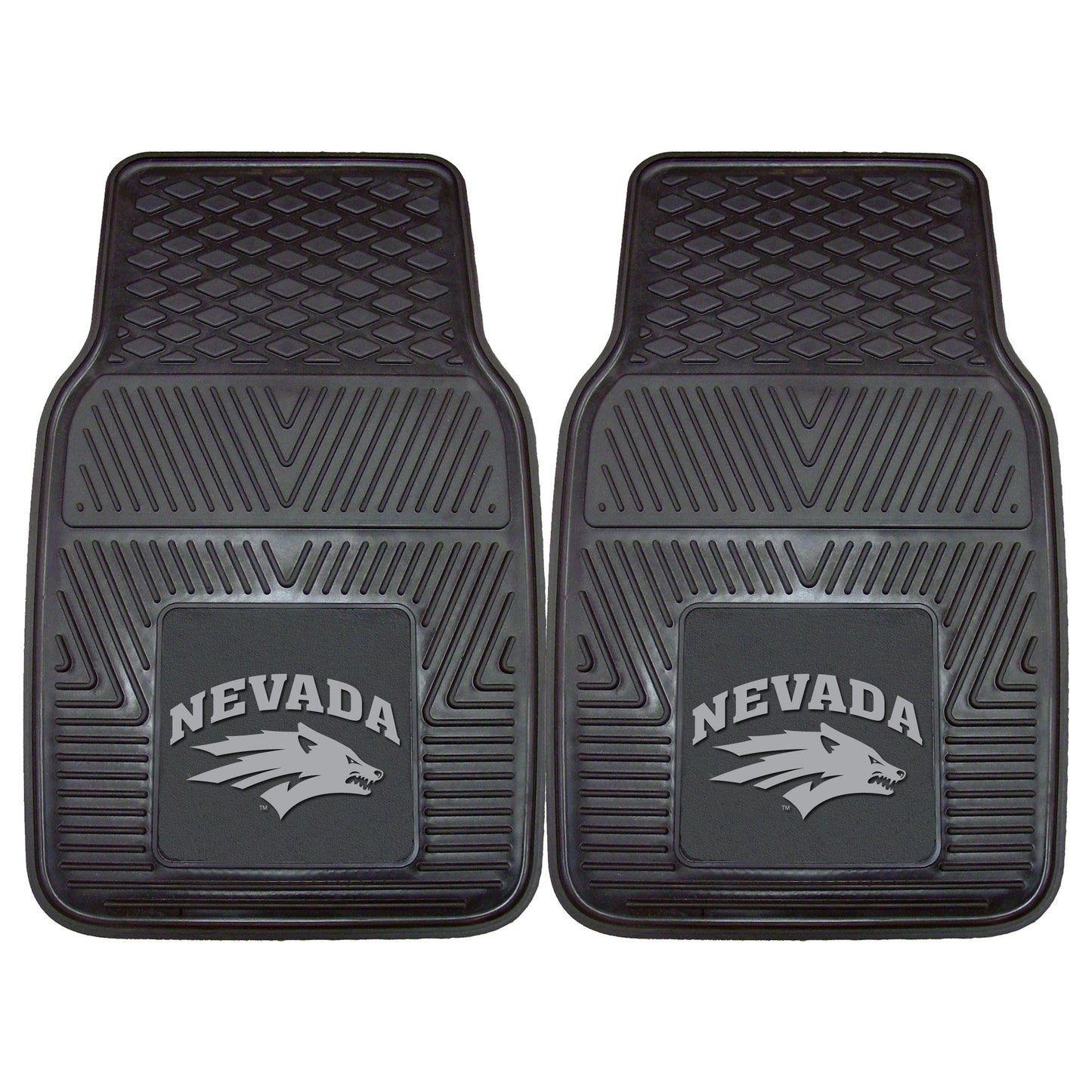 FANMATS 12439 Nevada Wolfpack 2-Piece Heavy Duty Vinyl Car Mat Set, Front Row Floor Mats, All Weather Protection, Universal Fit,