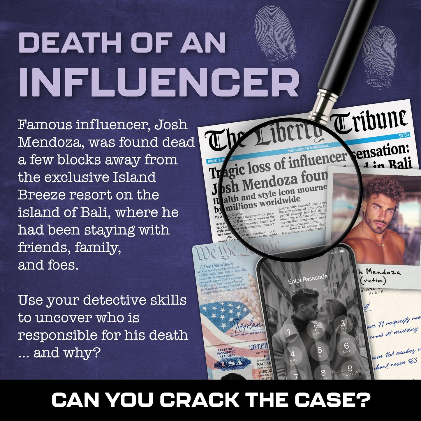 MMC Death of an Influencer - Engaging Murder Mystery Games for mature-themeds - Crime Solving Detective Game with Realistic Evidence and Clues - Cold Case Files Game for Interactive Mystery Board Game
