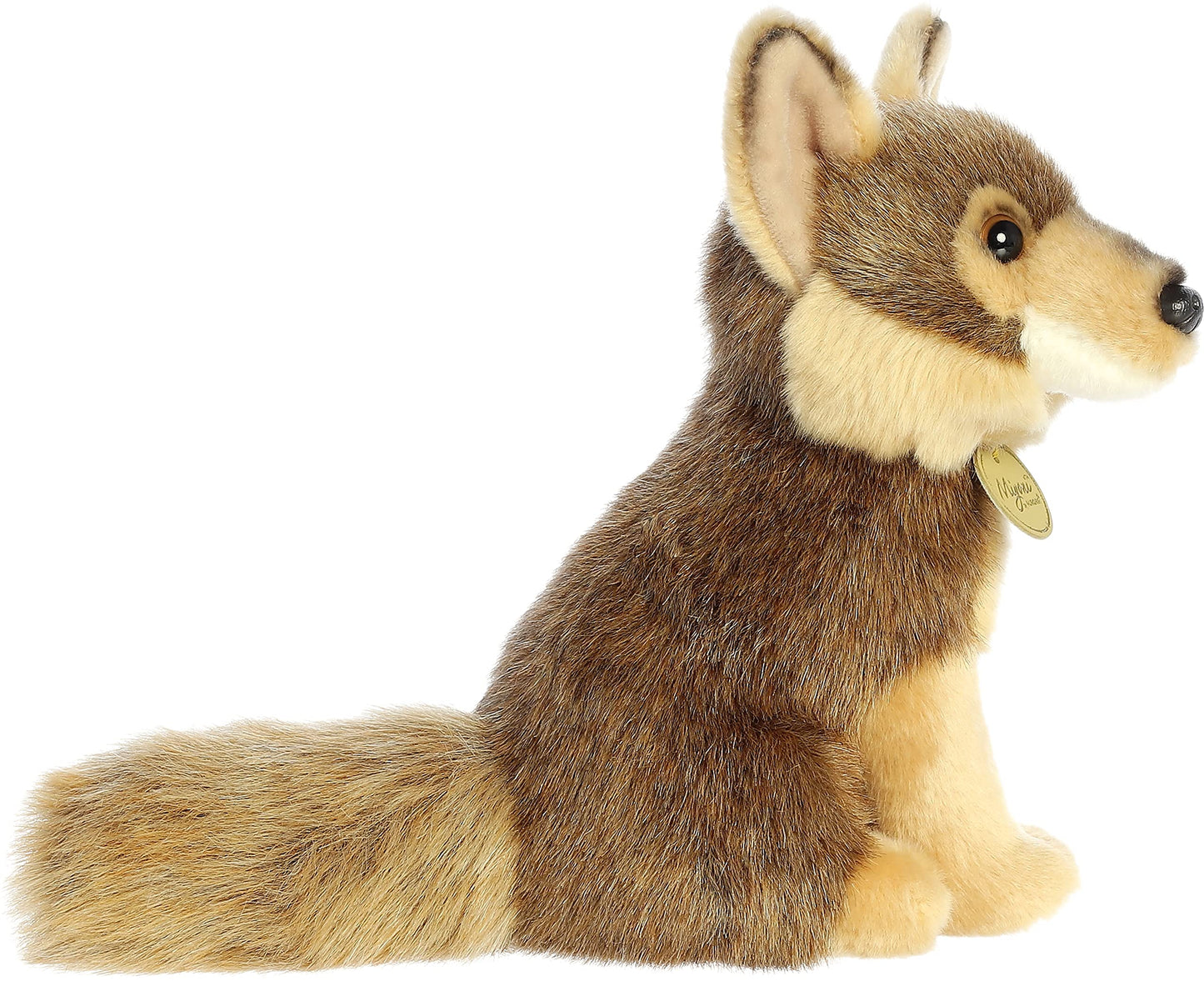Aurora Realistic Miyoni Coyote Stuffed Animal - Lifelike Detail - Cherished Companionship - Brown 9.5 Inches