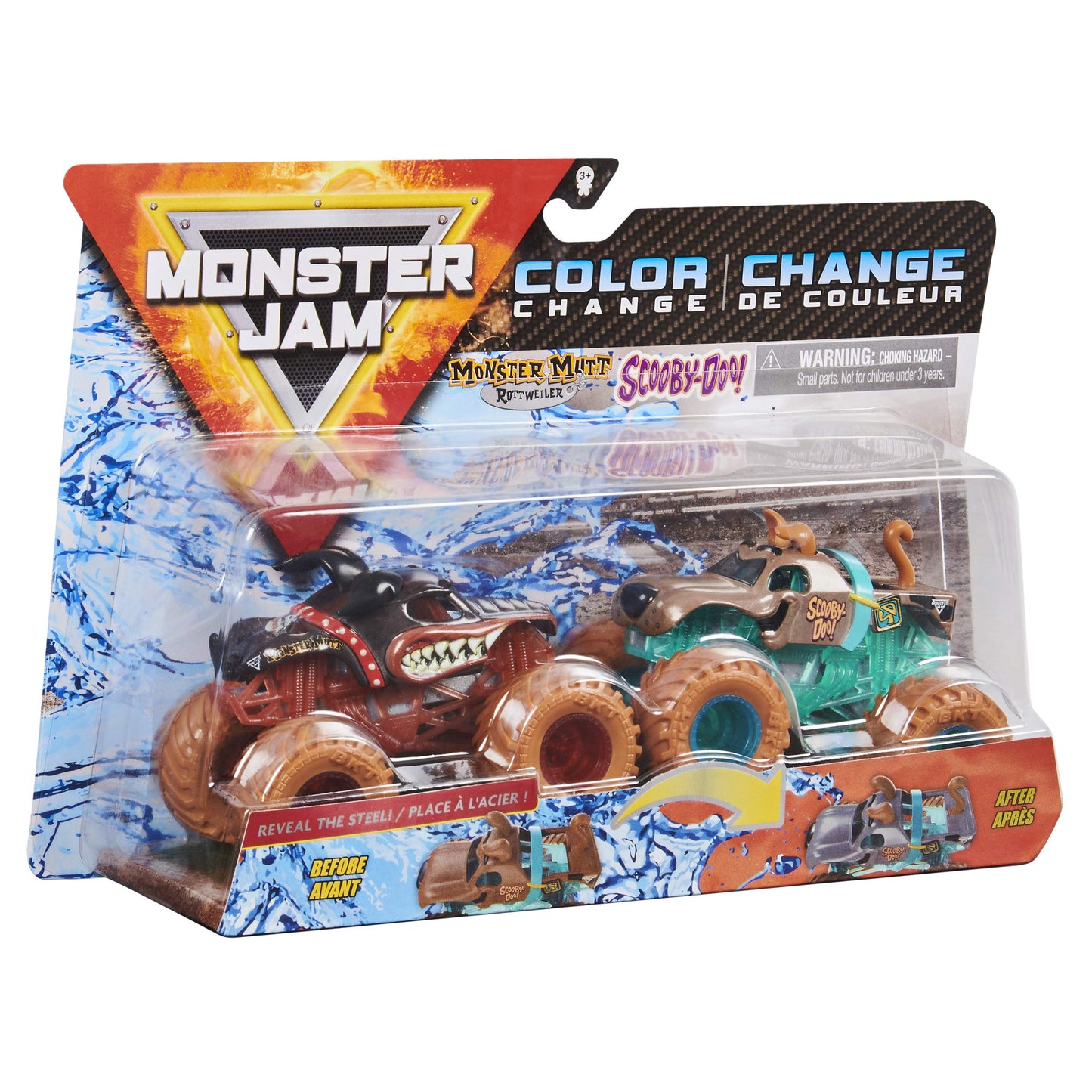 Monster Jam Die-Cast Monster Trucks, 1:64 Scale, Monster Mutt Rottweiler Vs. Scooby Doo, Plastic, Model 6060150