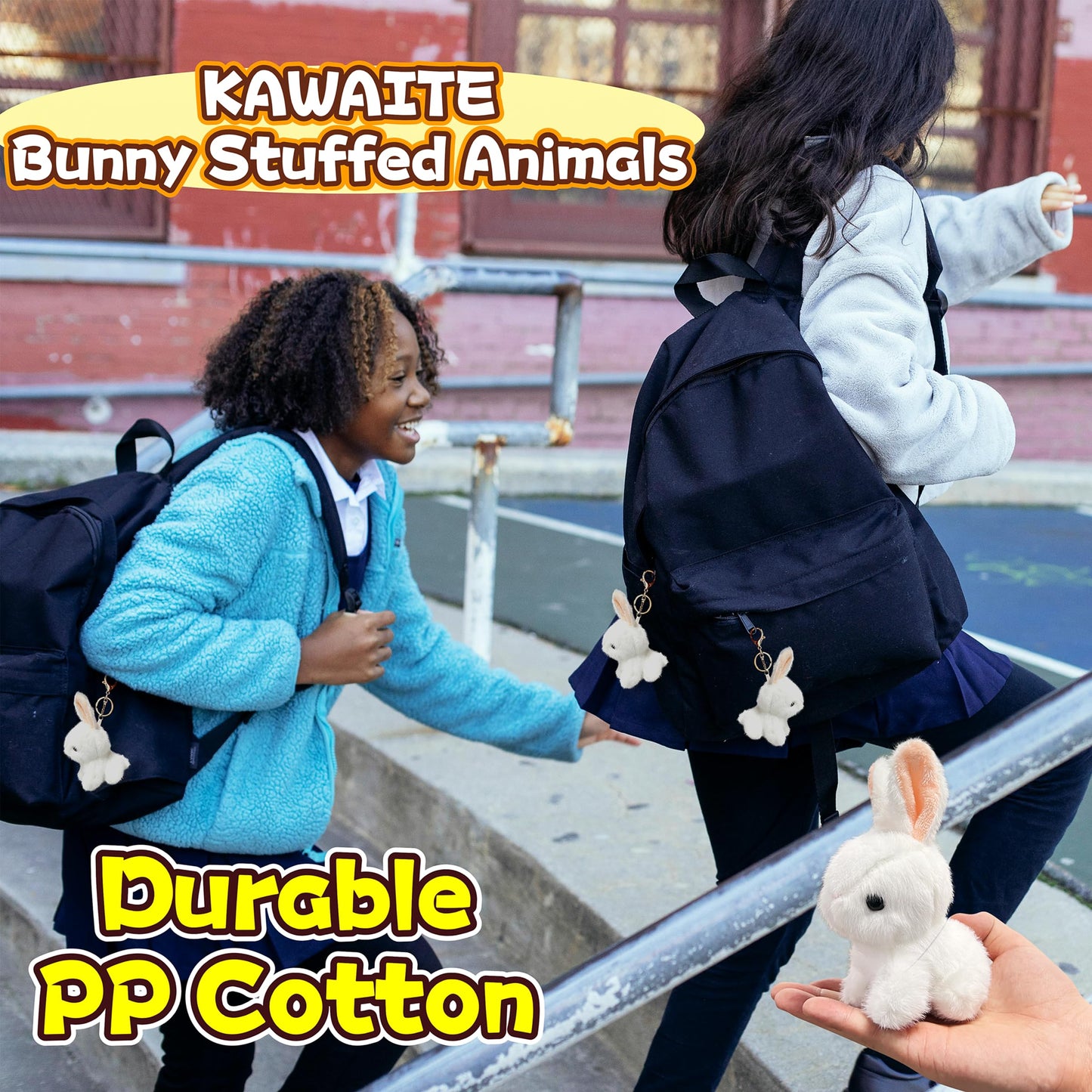 Cute White Bunny Plush Toys for Kids and Adults, Soft Rabbit Stuffed Aniamls, Cuddly Bunny Doll Small Stuffed Animals for Kids,