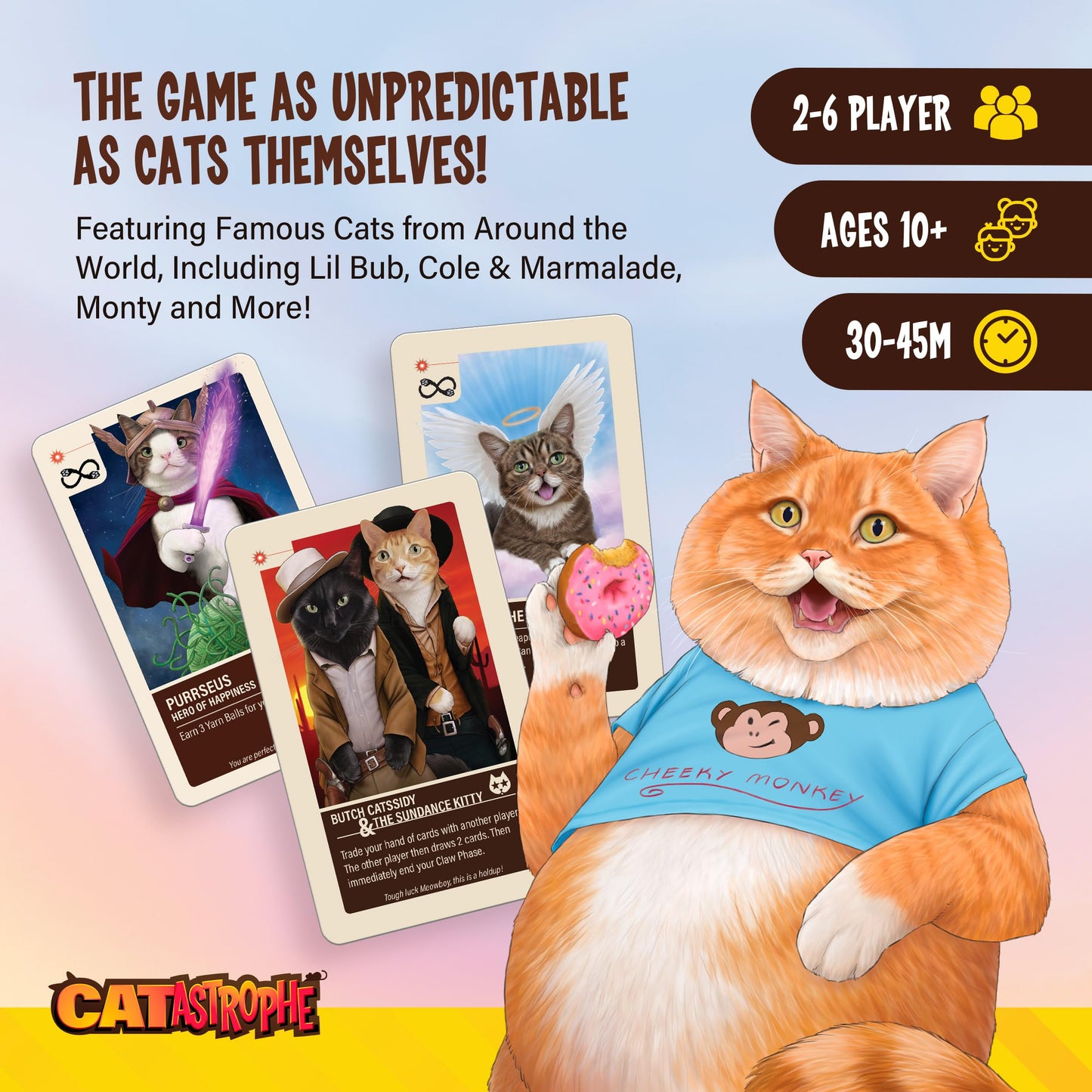 CATastrophe Board Game - CATastrophe A Game of 9 Lives, Easy to Learn, 2-6 Players, Ages 10+, Multicolor, Cardboard